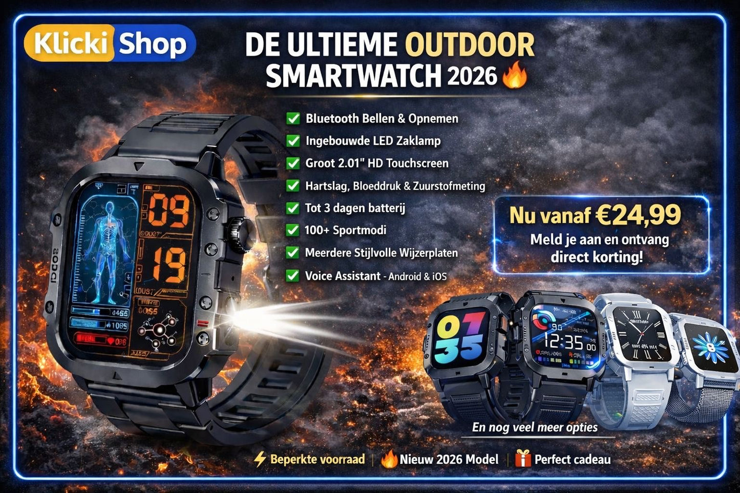 Ultieme Outdoor Smartwatch – Klaar voor Elk Avontuur!