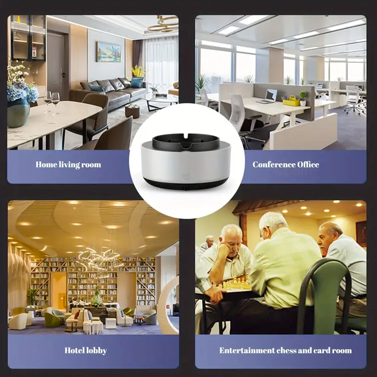 2-in-1 Intelligent Smoke-free Ashtray, Instantly Eliminates The Smell Of Second-hand Smoke, Does Not Include Batteries, Suitable